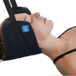 Neck hammock to ease neck pain.